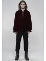 Dark Red Retro Velvet Gothic Long Sleeve Shirt for Men