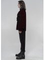 Dark Red Retro Velvet Gothic Long Sleeve Shirt for Men
