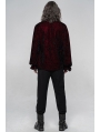 Dark Red Retro Velvet Gothic Long Sleeve Shirt for Men