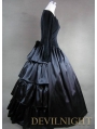 Vintage Black Velvet and Satin Simple Gothic Ball Gowns