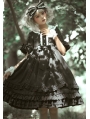 Miss Betty Black Gothic Short Sleeve Lolita OP Dress