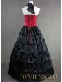 Elegant Red and Black Halter Gothic Victorian Dress