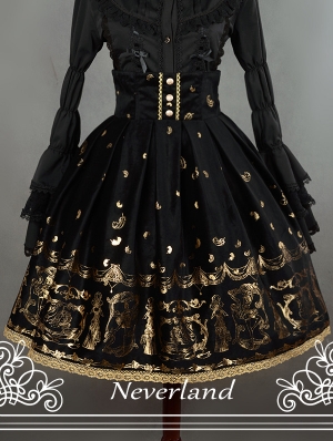 Neverland Swan lake Black Velvet Lolita Corset Skirt
