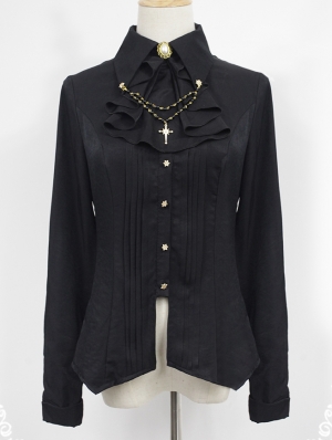 Neverland The Anthem Of Night Black Long Sleeve Gothic Lolita Blouse