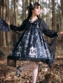 The Painted Screen Chinese Style Navy Lolita OP Dress