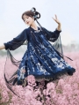 The Painted Screen Chinese Style Navy Lolita OP Dress