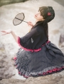 The Nine-Tailed Fox Chinese Style Black Lolita JSK Dress Set