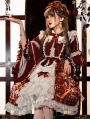 The Gold Bird Tea Party Red Classic Long Sleeve Lolita OP Dress