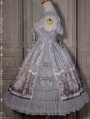 Satyrus Pattern Grey Side Opening Classic Lolita JSK Dress