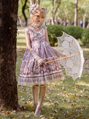 Satyrus Pattern Purple Side Opening Classic Lolita JSK Dress
