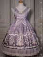 Satyrus Pattern Purple Side Opening Classic Lolita JSK Dress