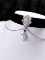 Vintage Gothic Chain Pearl Pendant Choker