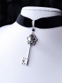 Vintage Gothic Engraved Key Pendant Necklace