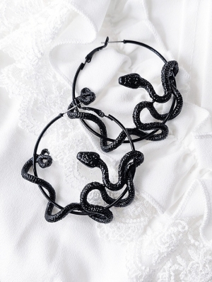 Black Gothic Medusa Earrings
