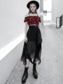 Street Fashion Chiffon Black Irregular Gothic Grunge Skirt