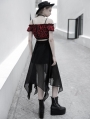 Street Fashion Chiffon Black Irregular Gothic Grunge Skirt