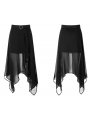 Street Fashion Chiffon Black Irregular Gothic Grunge Skirt