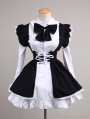 Black and White Long Sleeves Sweet Lolita Maid Dress