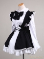 Black and White Long Sleeves Sweet Lolita Maid Dress