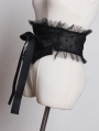 Black Gothic Tulle Girdle with Bow Sash