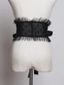 Black Gothic Tulle Girdle with Bow Sash