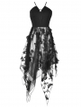 Black Gothic Butterfly Irregular Party Dress