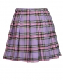 Black and Purple Plaid Street Fashion Gothic Pleated Short Skirt