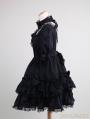 Black Short Sleeves Lace Bow Gothic Lolita Dress