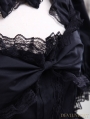 Black Short Sleeves Lace Bow Gothic Lolita Dress