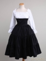 Black and White 3/4 Sleeves Classic Lolita Dress