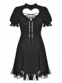 Black Gothic Girl Short Sleeve Heart Midi Dress