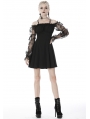 Black Gothic Off-the-Shoulder Butterfly Short Dress