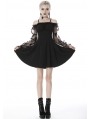 Black Gothic Off-the-Shoulder Butterfly Short Dress