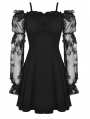 Black Gothic Off-the-Shoulder Butterfly Short Dress