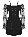 Black Gothic Off-the-Shoulder Butterfly Short Dress