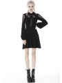 Black Gothic Girl Long Sleeve Short Daliy Dress
