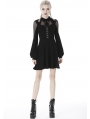 Black Gothic Girl Long Sleeve Short Daliy Dress