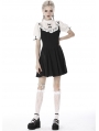 Black and White Gothic Girl Doll Midi Dress