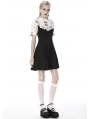 Black and White Gothic Girl Doll Midi Dress