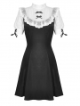 Black and White Gothic Girl Doll Midi Dress