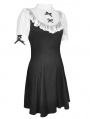 Black and White Gothic Girl Doll Midi Dress