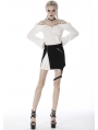 Black and White Gothic Grunge Punk Irregular Short Skirt