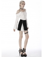 Black and White Gothic Grunge Punk Irregular Short Skirt