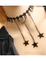 Black Lace Star Chain Gothic Necklace