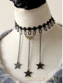 Black Lace Star Chain Gothic Necklace