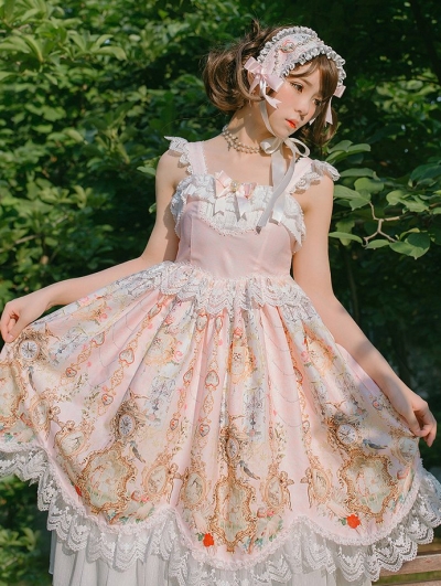 The Angel Clock Pink Sweet Classic Lolita JSK Dress