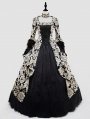 Black and Glod Marie Antoinett Gothic Victorian Ball Gown Dress