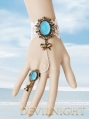 White Lace Blue Pendants Victorian Style Bracelet Ring Jewelry