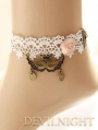 White Lace Flower Vintage Victorian Style Lolita Ankle Bracelet
