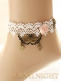 White Lace Flower Vintage Victorian Style Lolita Ankle Bracelet